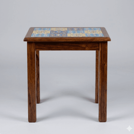 Hand-Painted Tile-Top Accent Tables