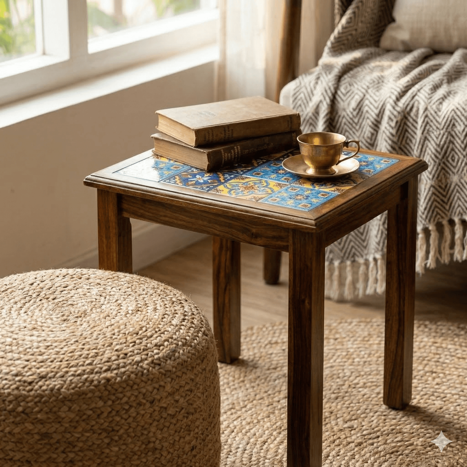 Hand-Painted Tile-Top Accent Tables 2