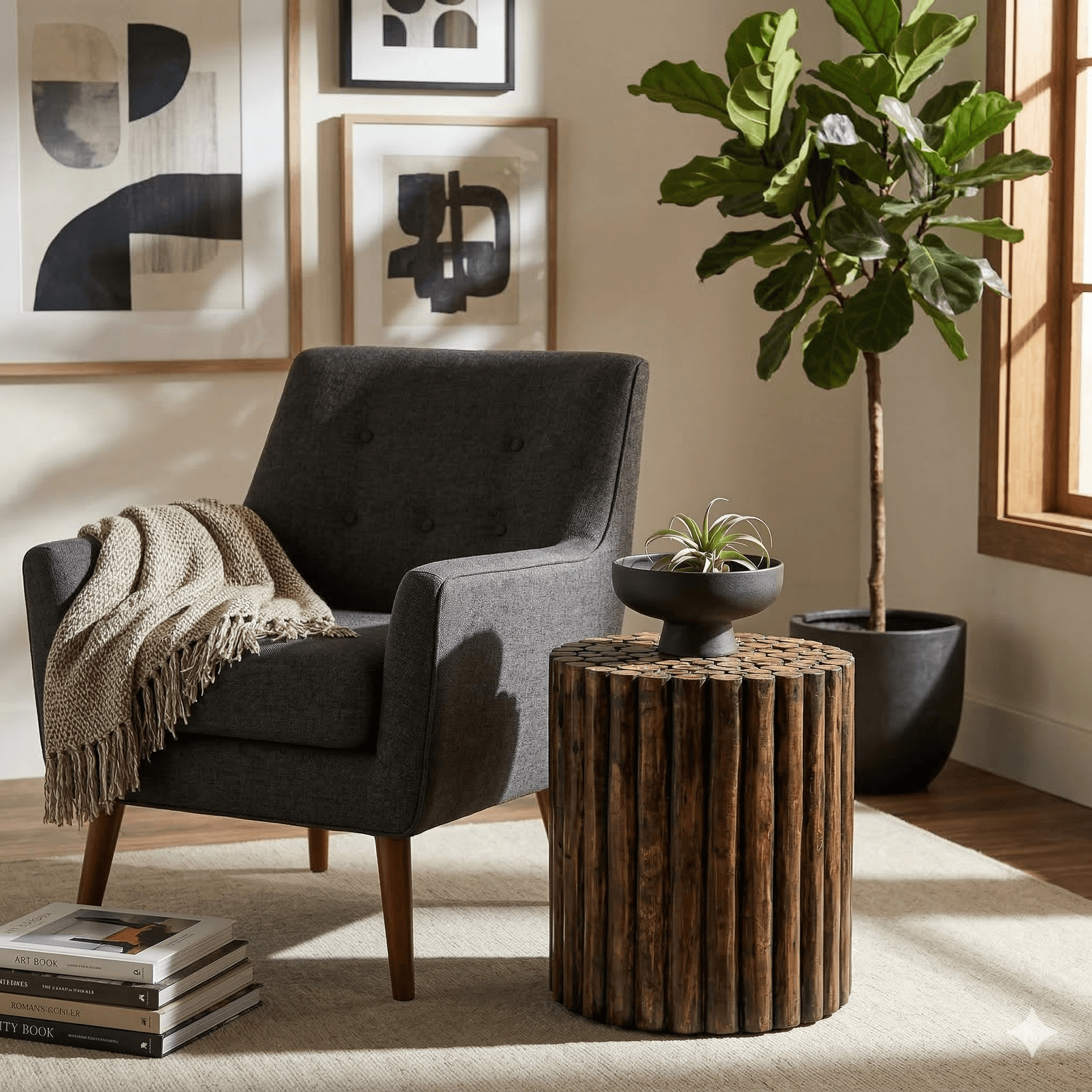 Natural Log Slice Pedestal/Stool 2