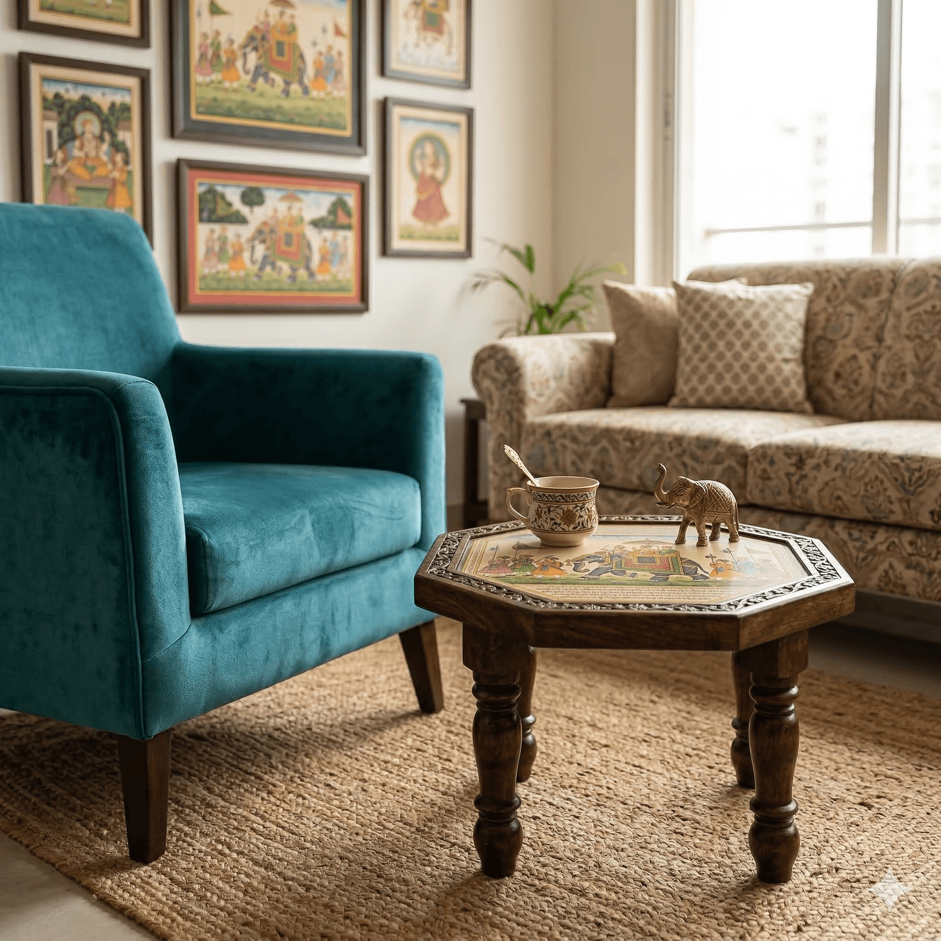 Painted Octagonal Side Tables/Stools 2