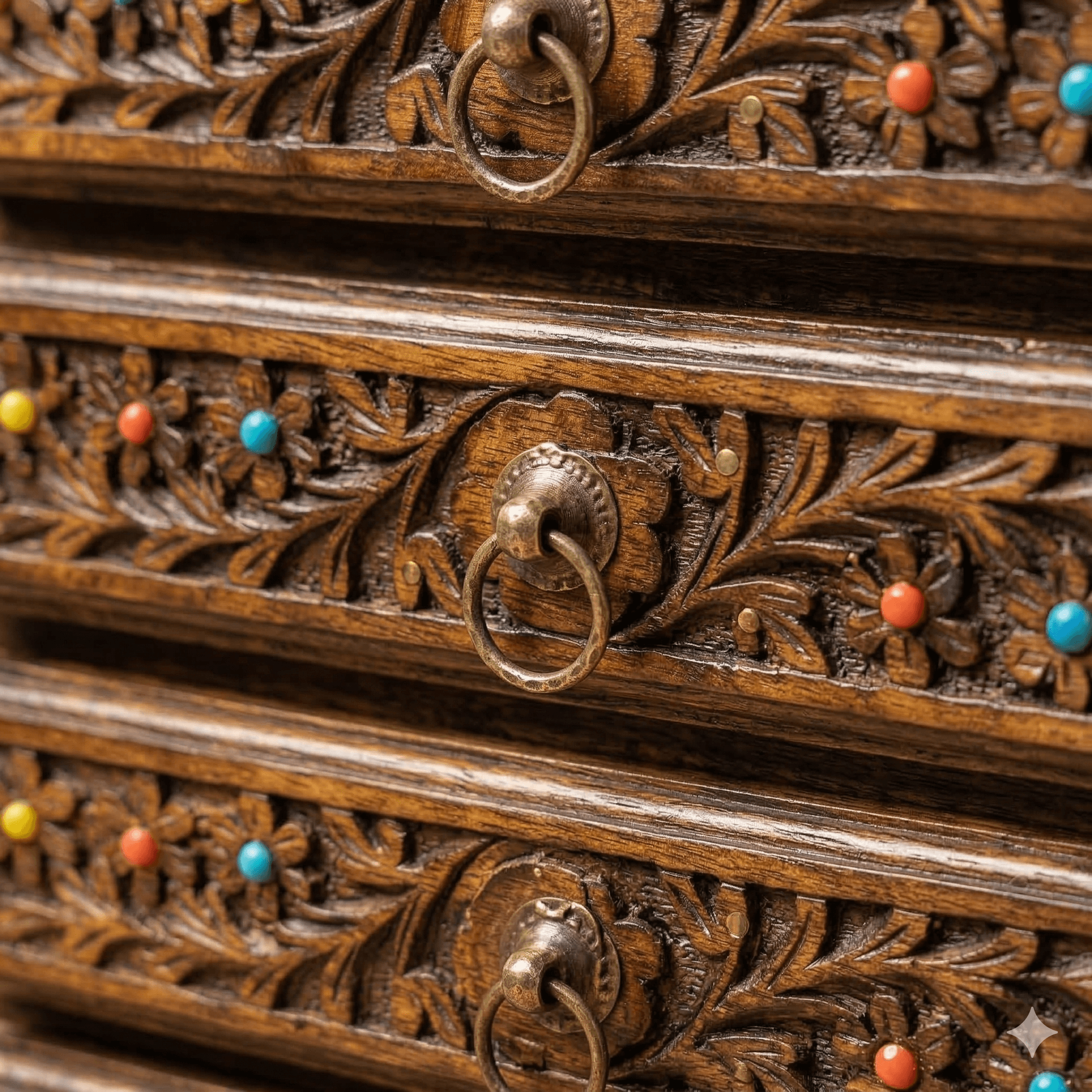Rustic Brick-Pattern Side Cabinet 3