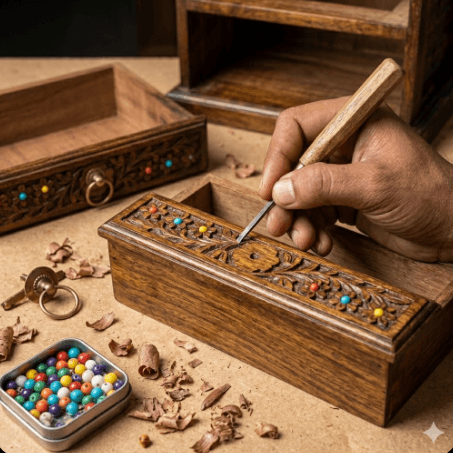 Rustic Brick-Pattern Side Cabinet 4