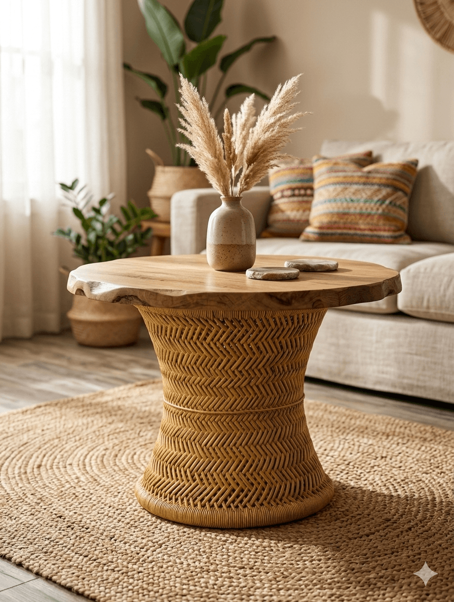 Woven Reed Coffee Table Base 2