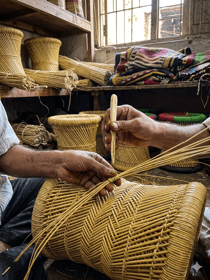 Woven Reed Coffee Table Base 4