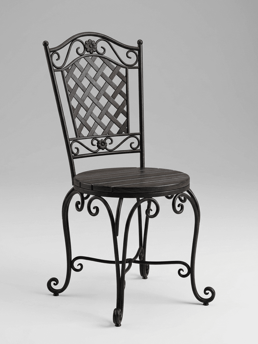 Bistro Lattice-Back Iron Chair