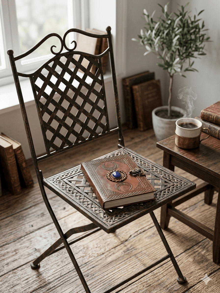 Bistro Lattice-Back Iron Chair 2