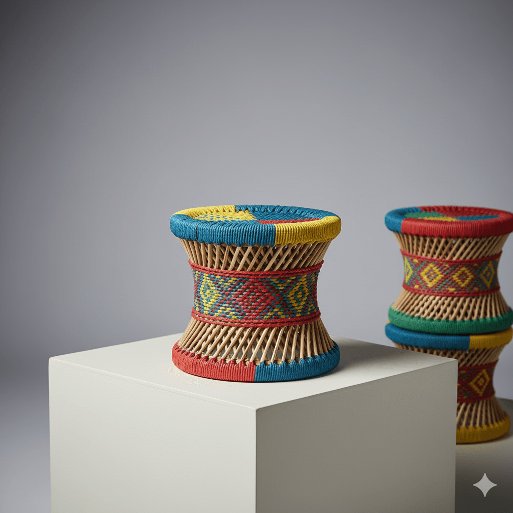 Miniature Reed Pedestal Stool