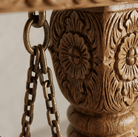 The Maharaja Carved Wooden Swing / Jhula 3