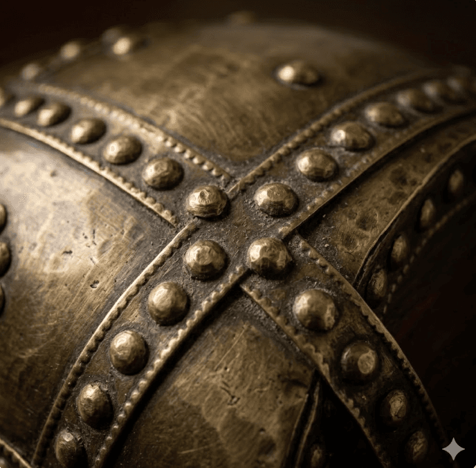 Domed Brass-Studded Treasure Chest 3