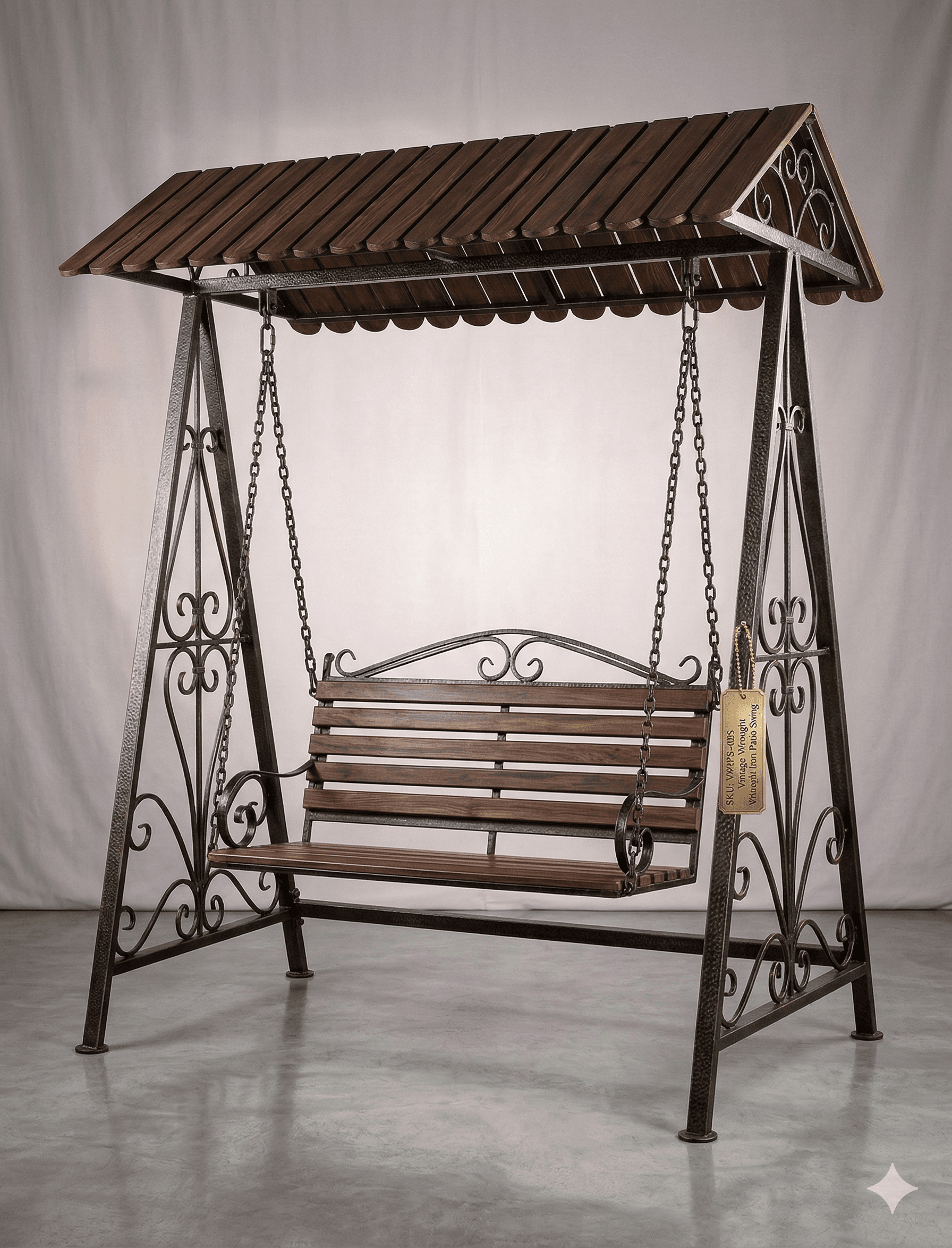 Vintage Wrought Iron Patio Swing