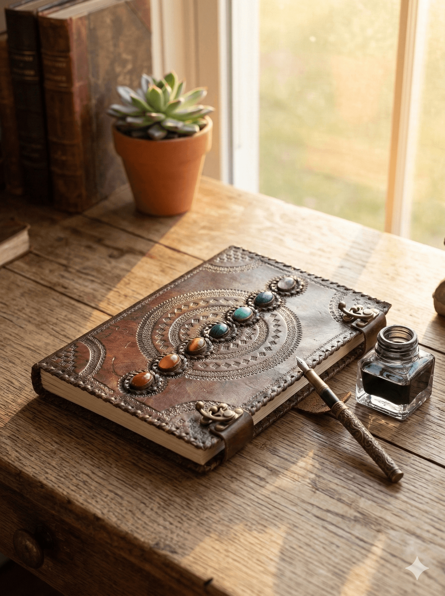 Antique Brown Seven Chakra Circle Journal 2