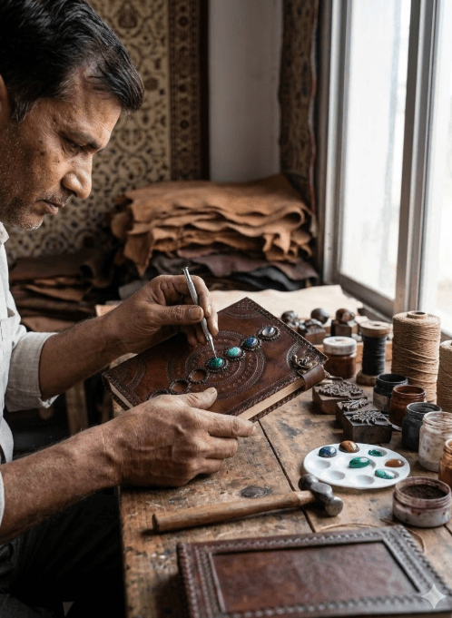 Antique Brown Seven Chakra Circle Journal 4