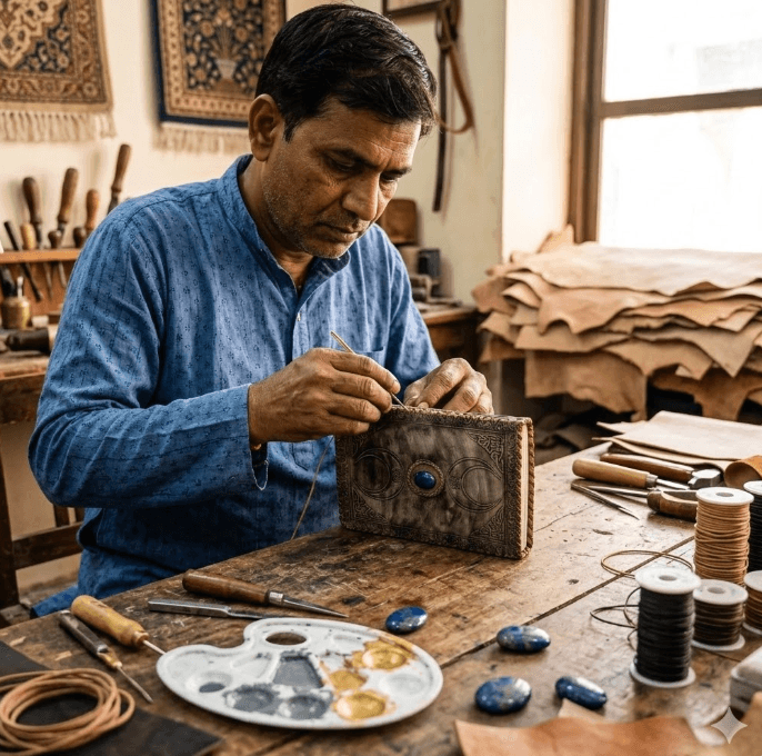 Artisan Triple Moon Blue Stone Journal 4