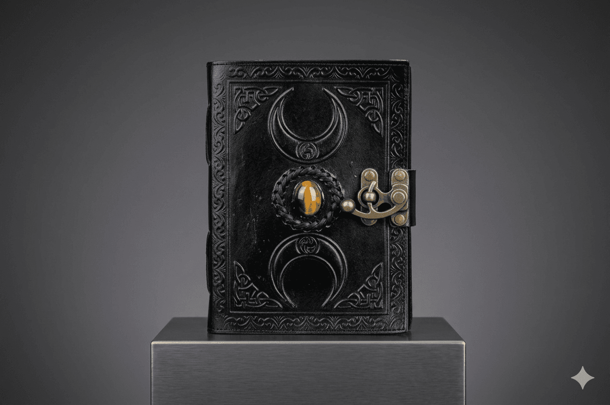 Gothic Triple Moon Tiger's Eye Journal 1