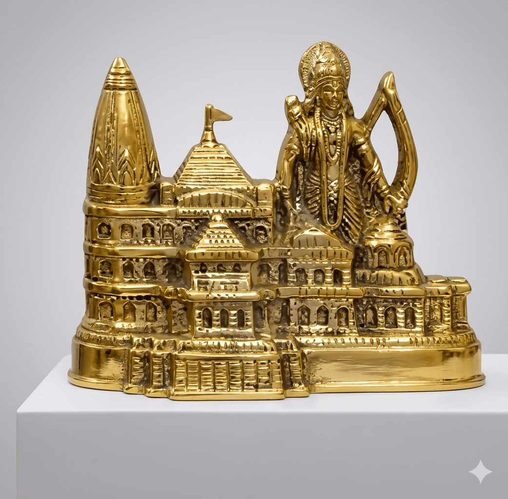 Gilded Ayodhya Mandir Scale Model 1