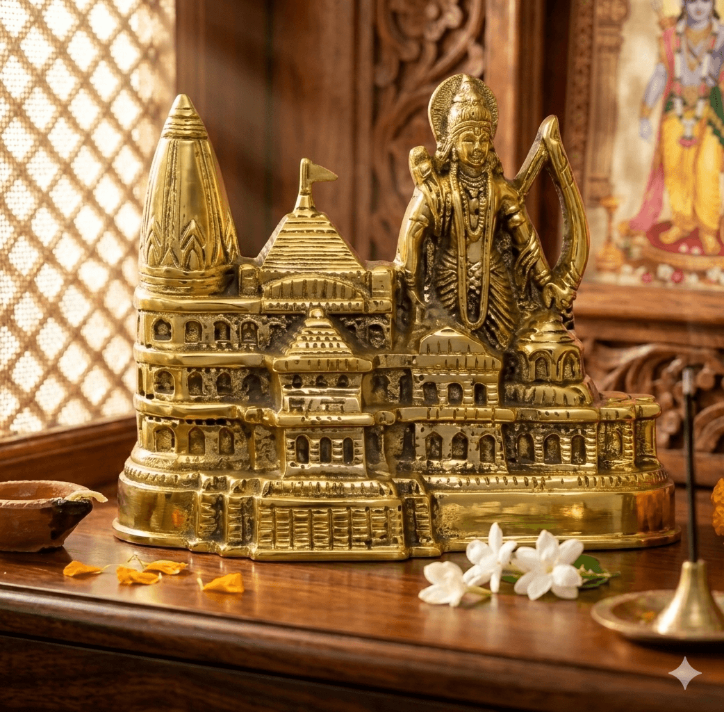 Gilded Ayodhya Mandir Scale Model 2