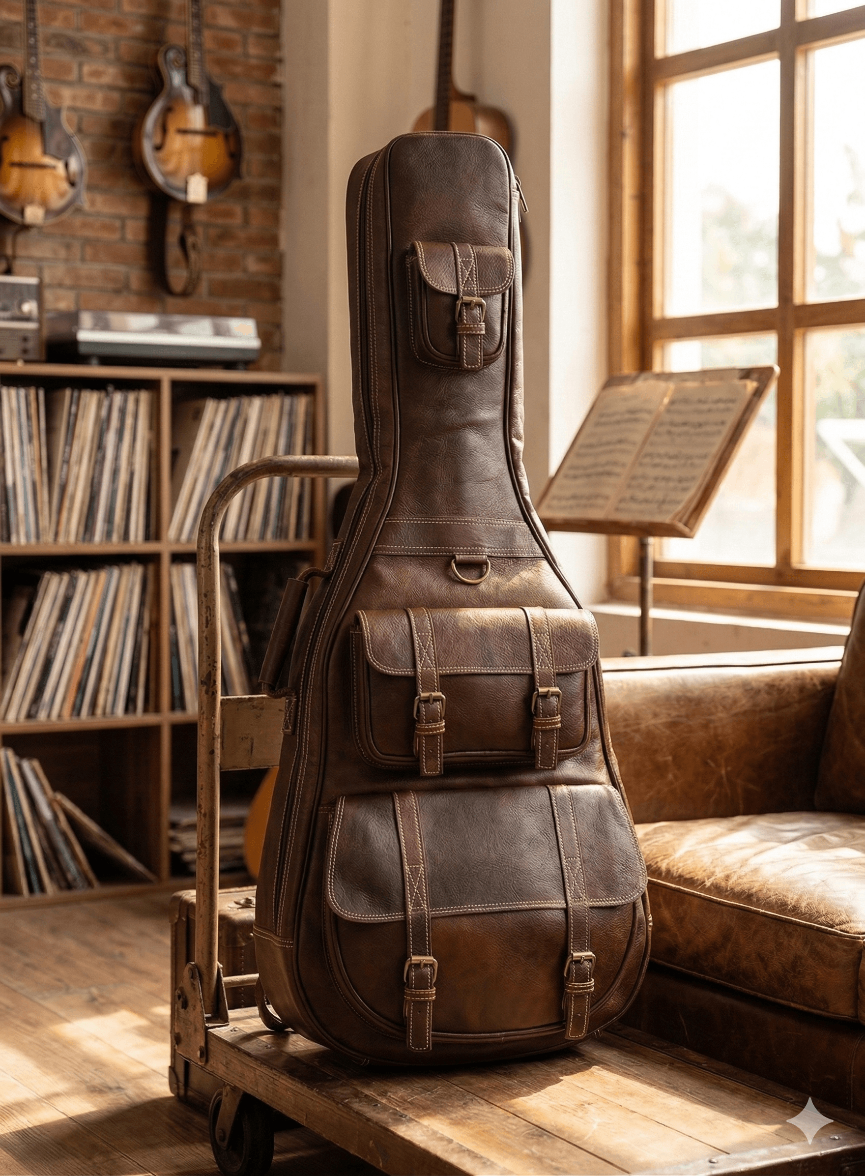 Premium Leather Guitar Gig Bag 2