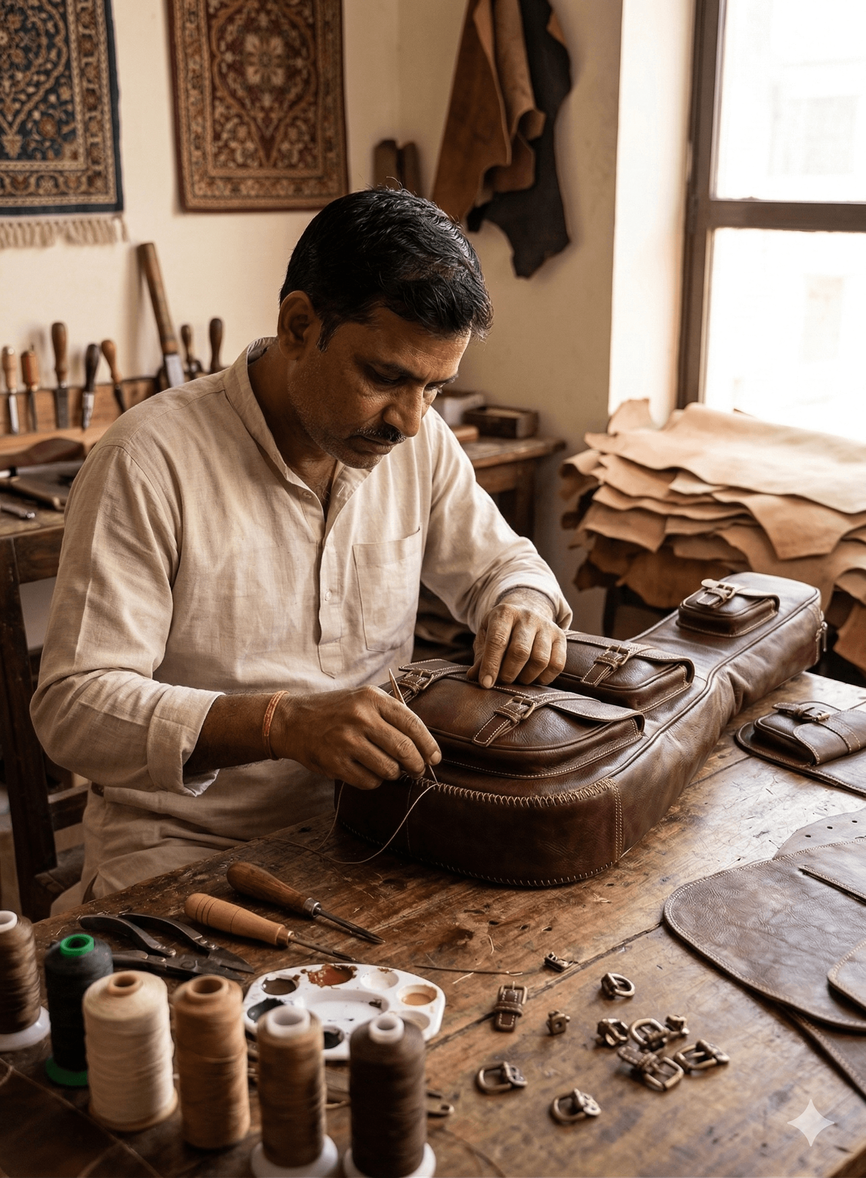 Premium Leather Guitar Gig Bag 4