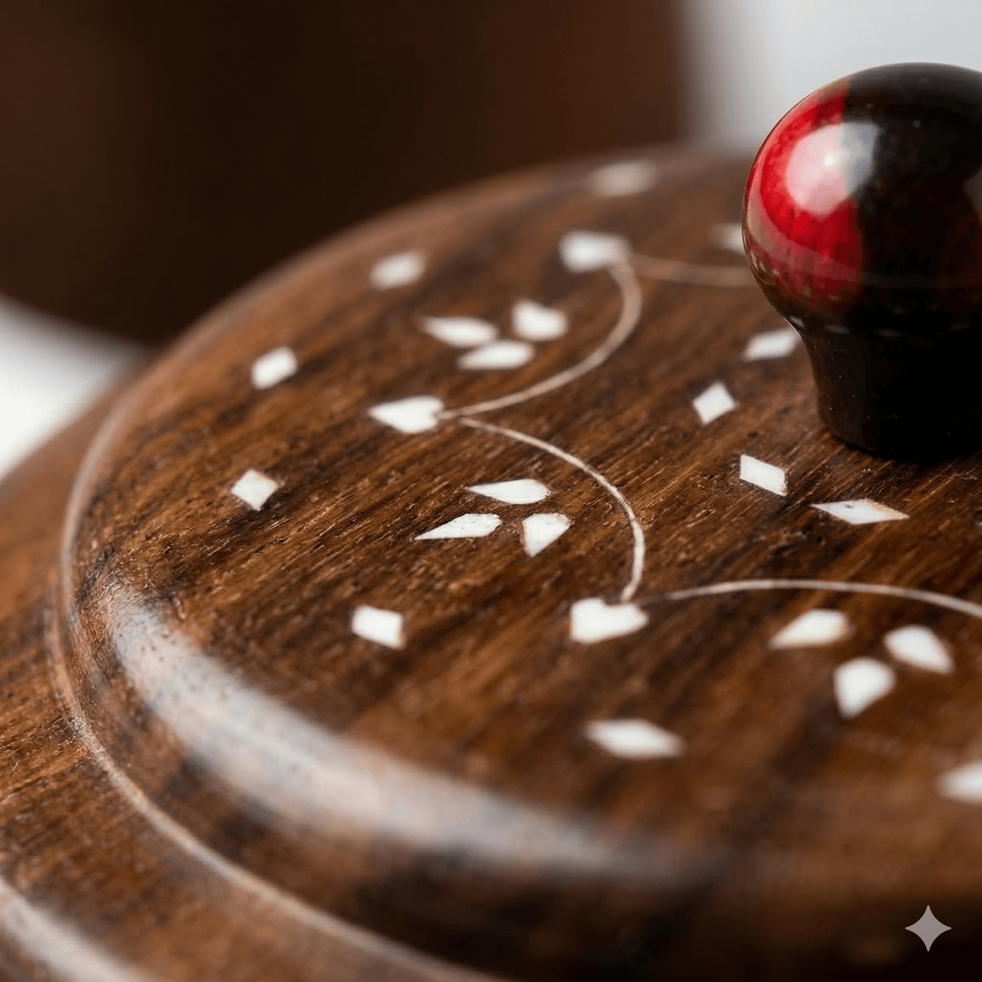 Hand-Inlaid Sheesham Keepsake Urn / Storage Jar 3