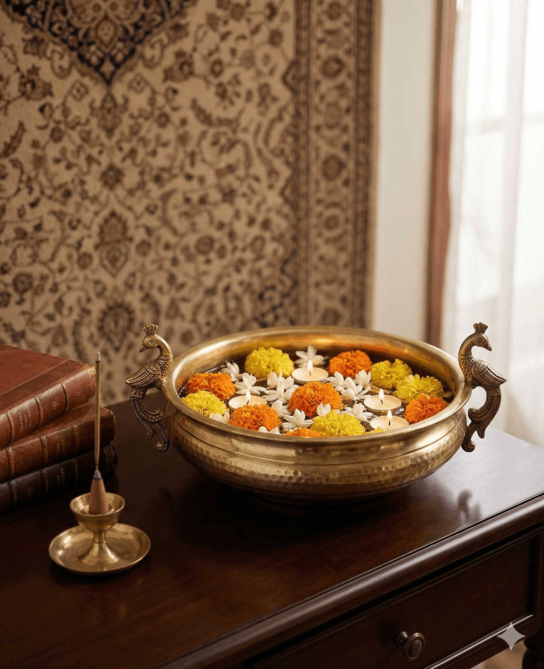 Ornamental Brass Urli / Decorative Bowl 2