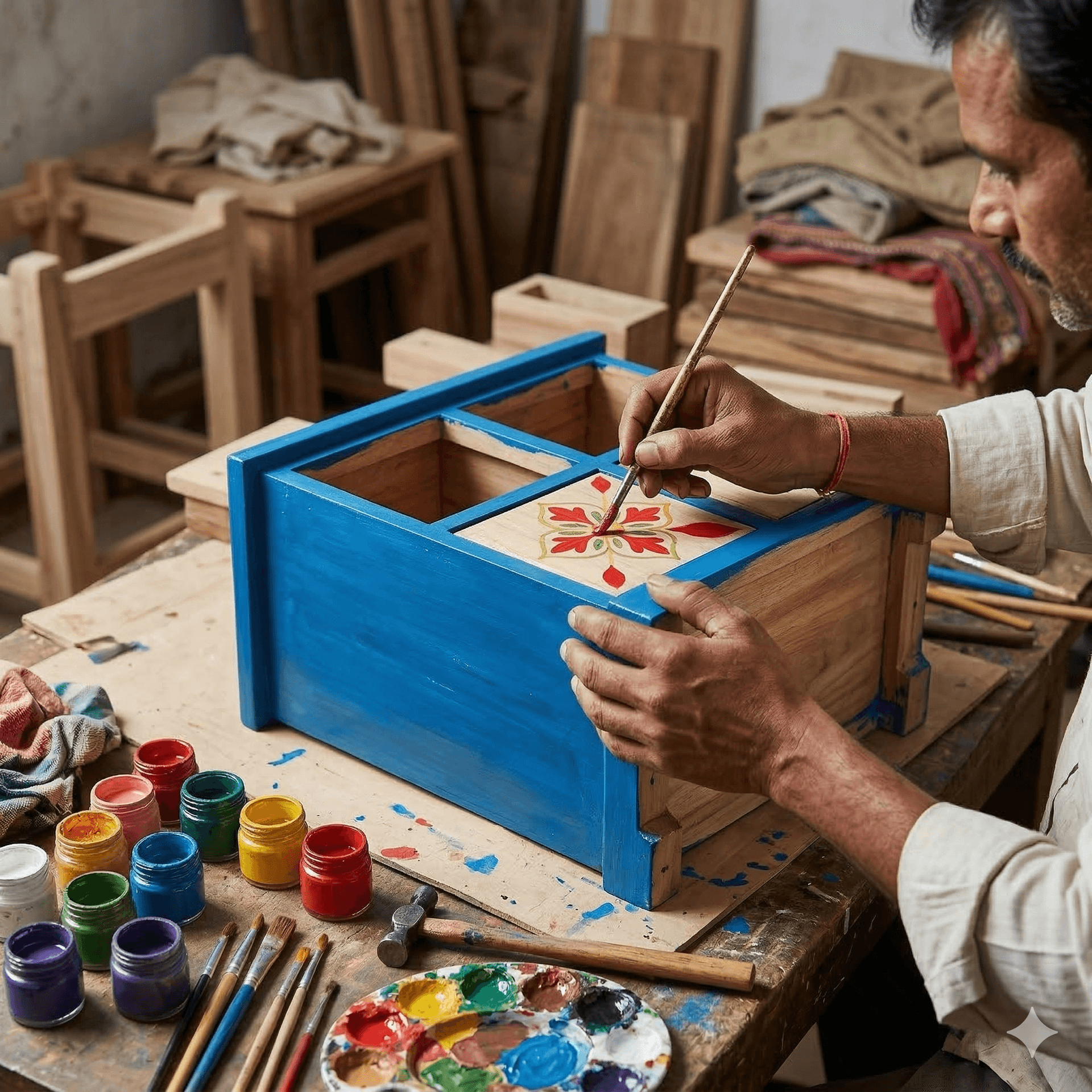 Painted Trunk/Storage Chest 4