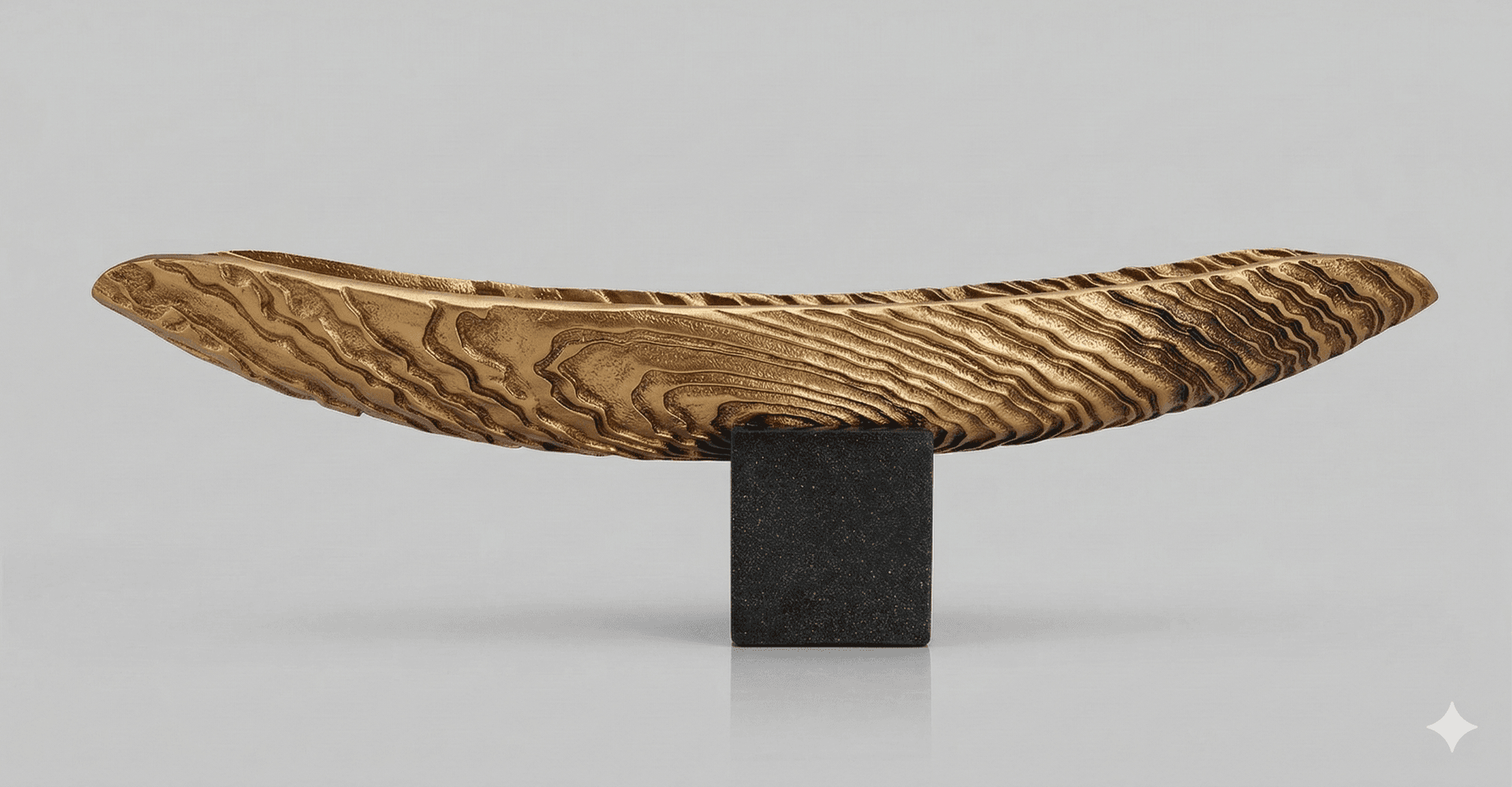 Textured Gold Boat Centerpiece 1