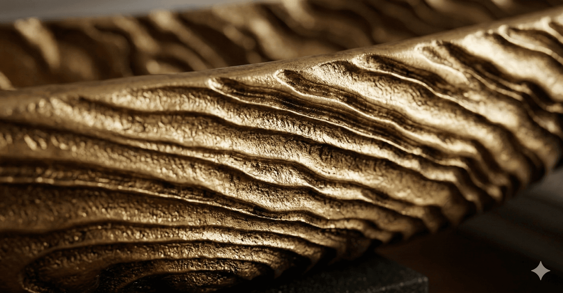 Textured Gold Boat Centerpiece 3