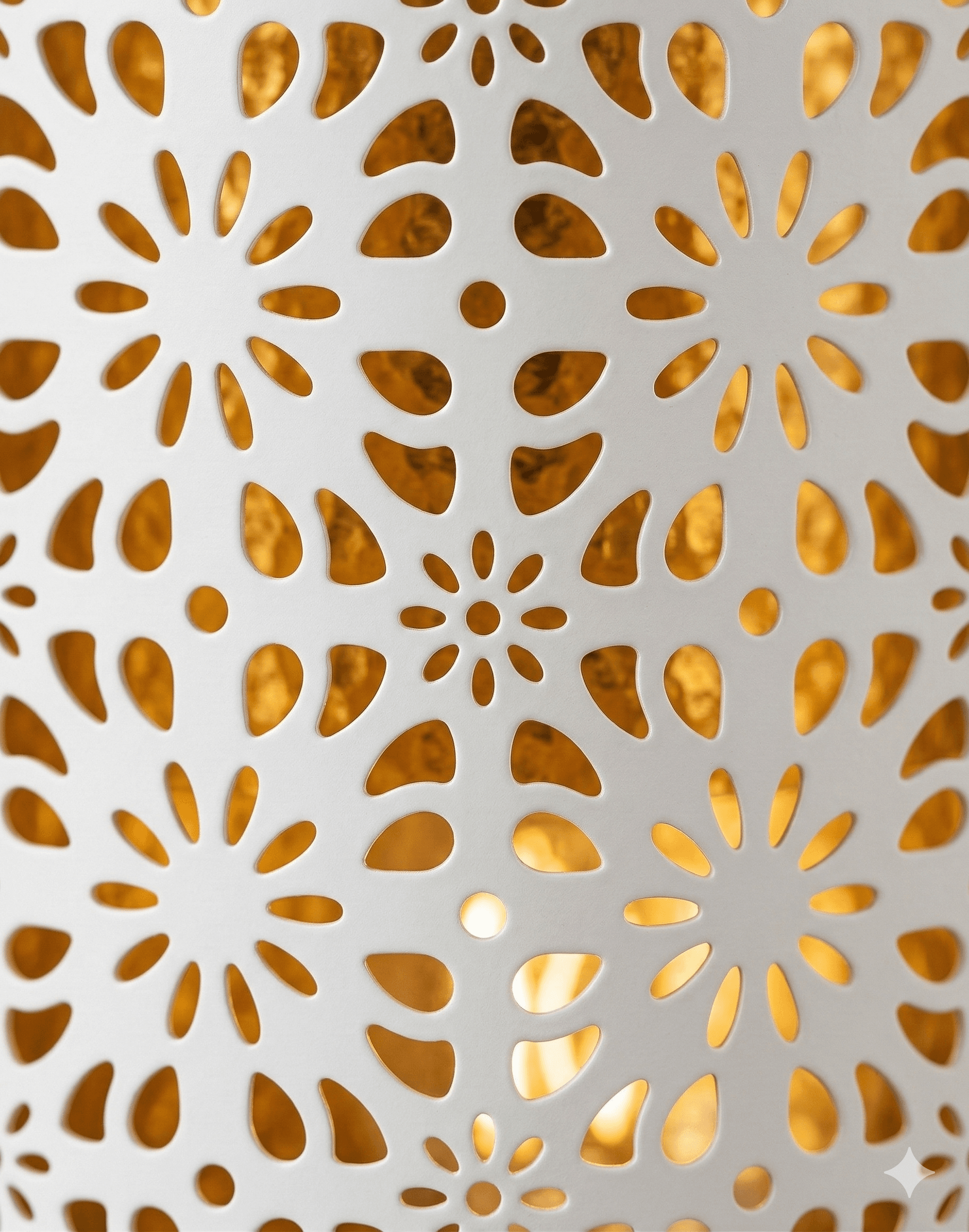 White Filigree Cylinder Lamp 3