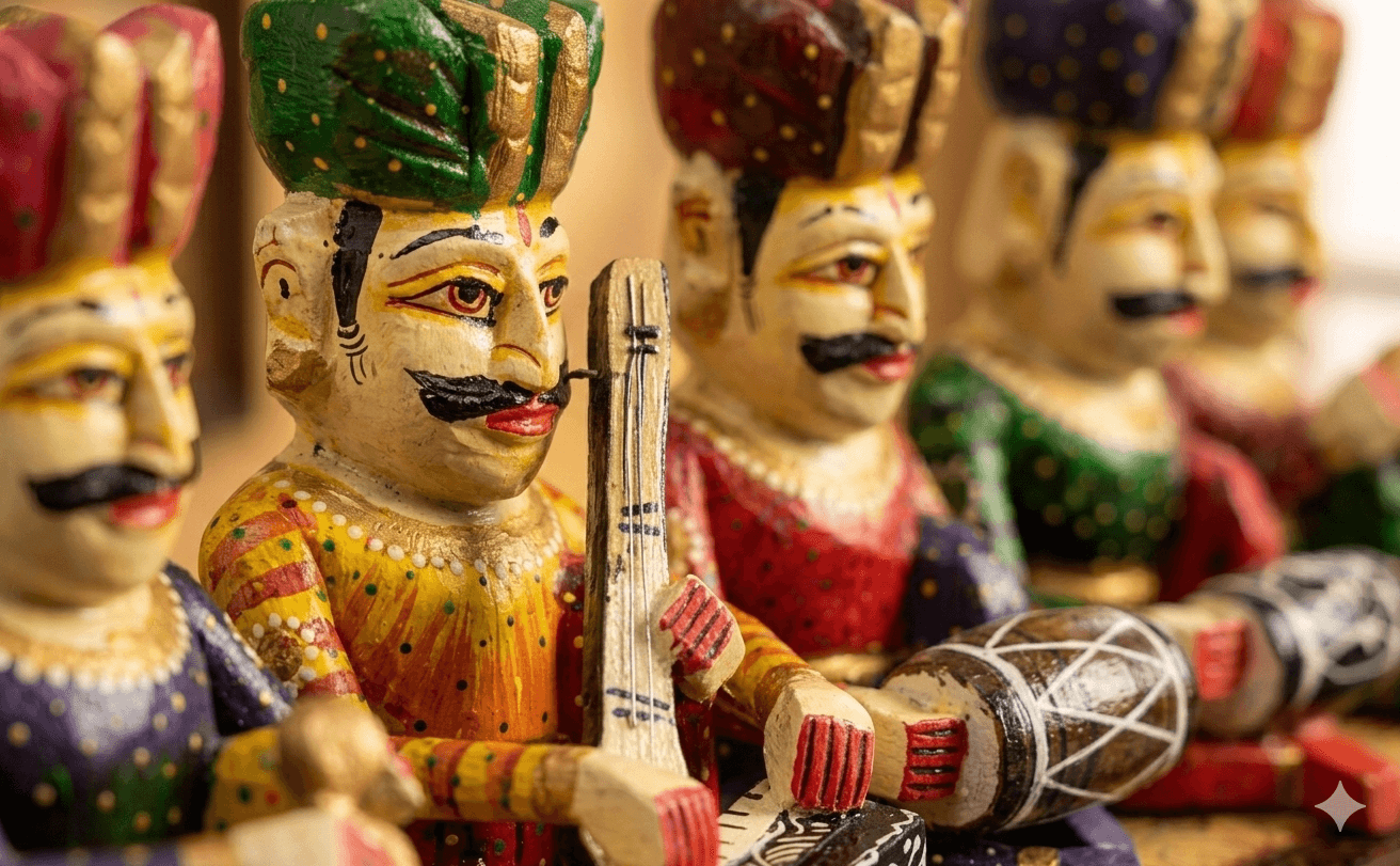 5-Piece Rajasthani Folk Musician Set 3