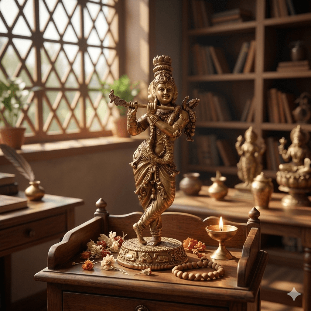 Artisan Brass Krishna - Murali Figurine thumbnail 2