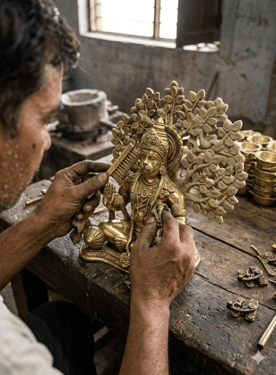 Brass Hanuman - Tree of Life Backdrop 4