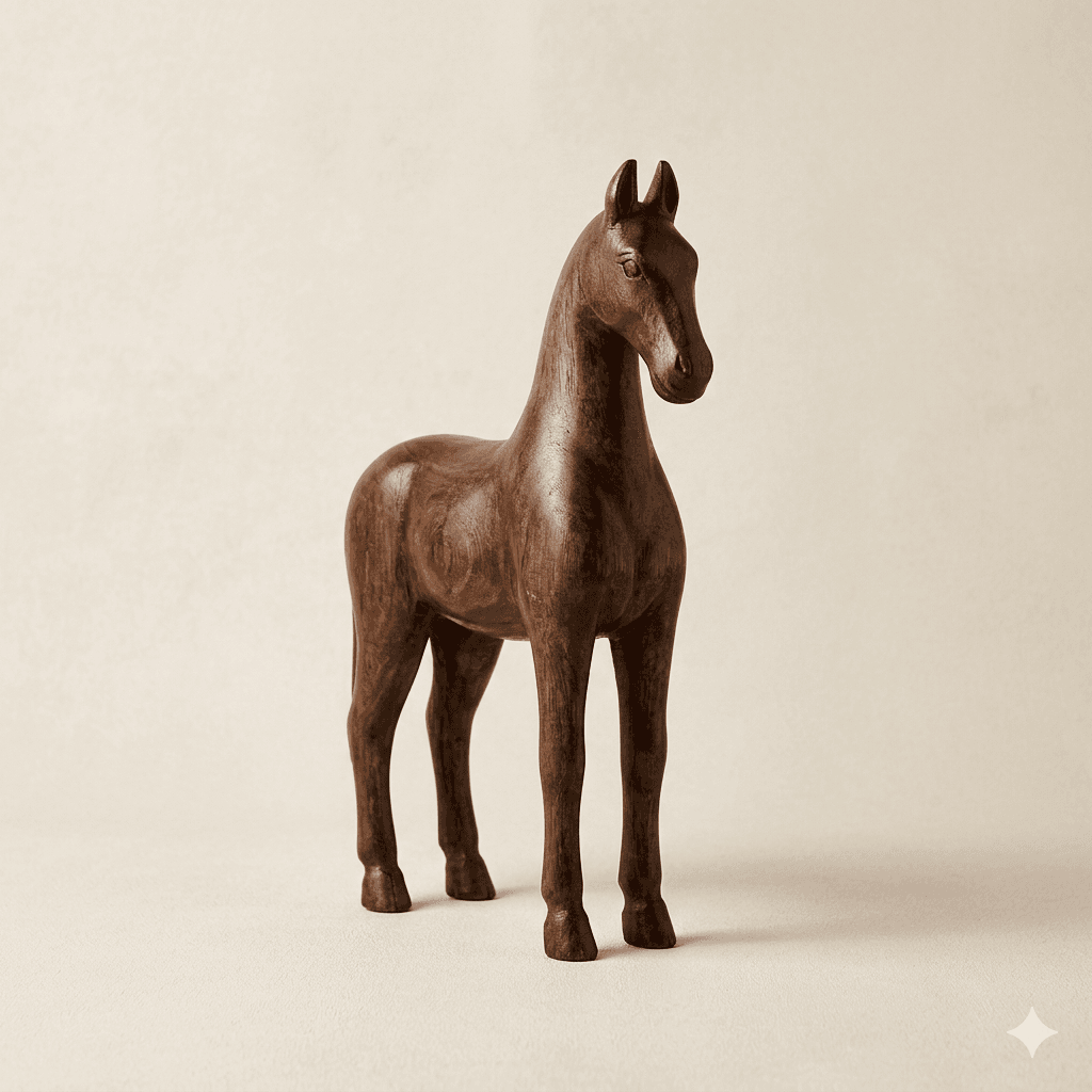 Carved Wooden Standing Horse 1