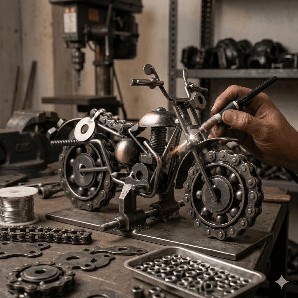 Handcrafted Bolt & Bearing Heavy Metal Chopper 4