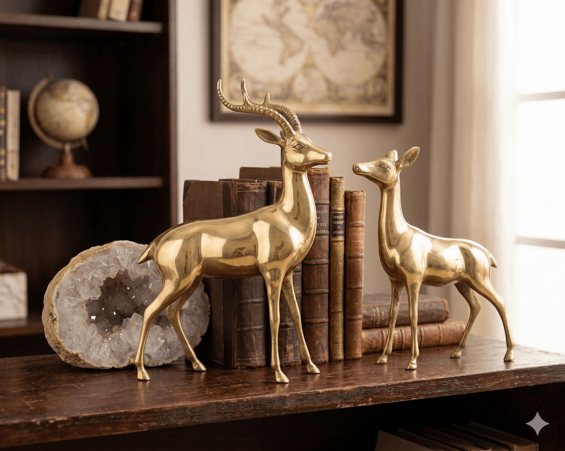 Polished Brass Gazelle Statues 2