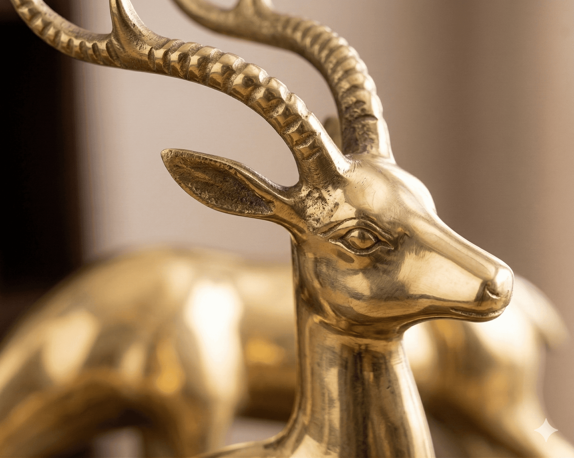 Polished Brass Gazelle Statues 3