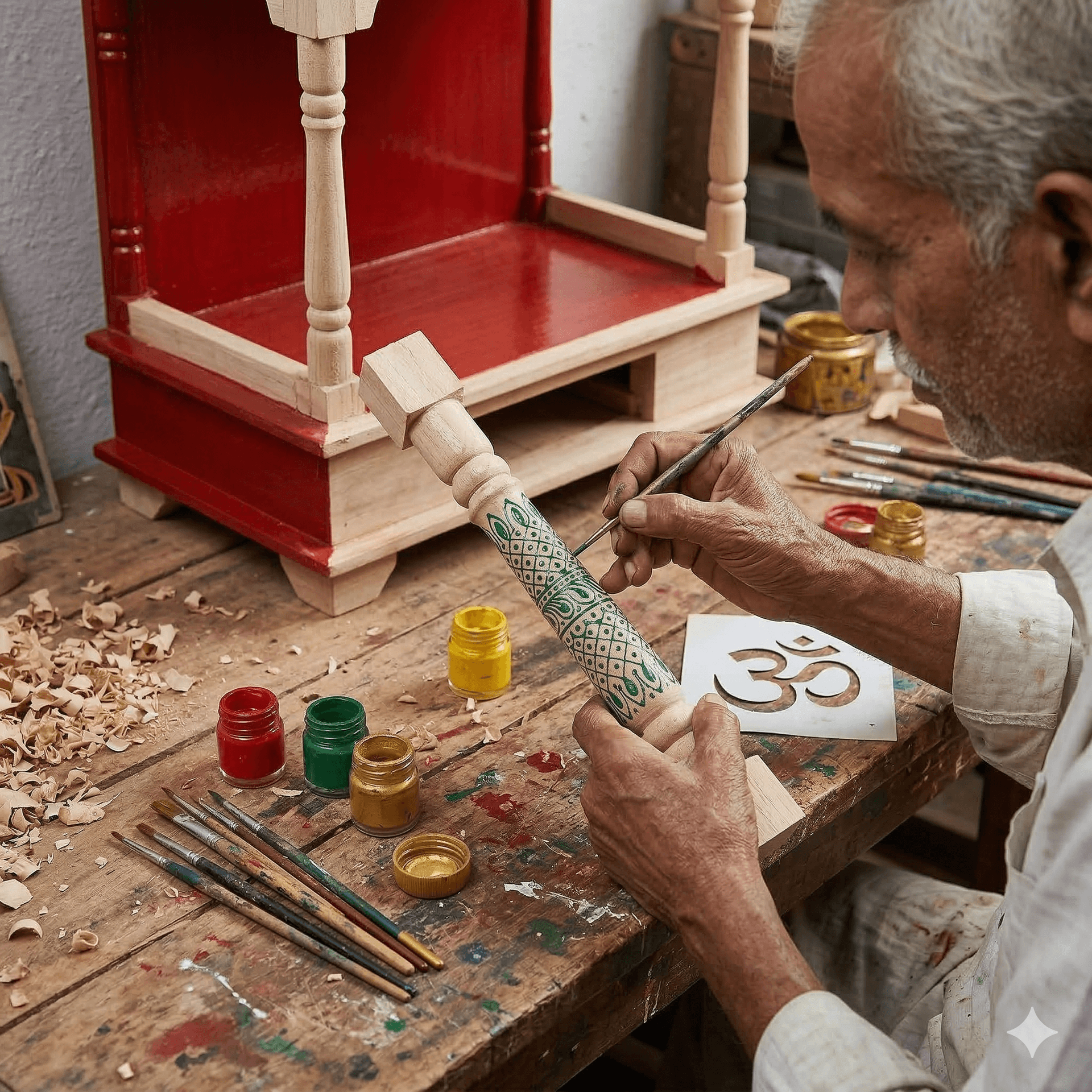 Red Lacquered Pooja Mandir 4