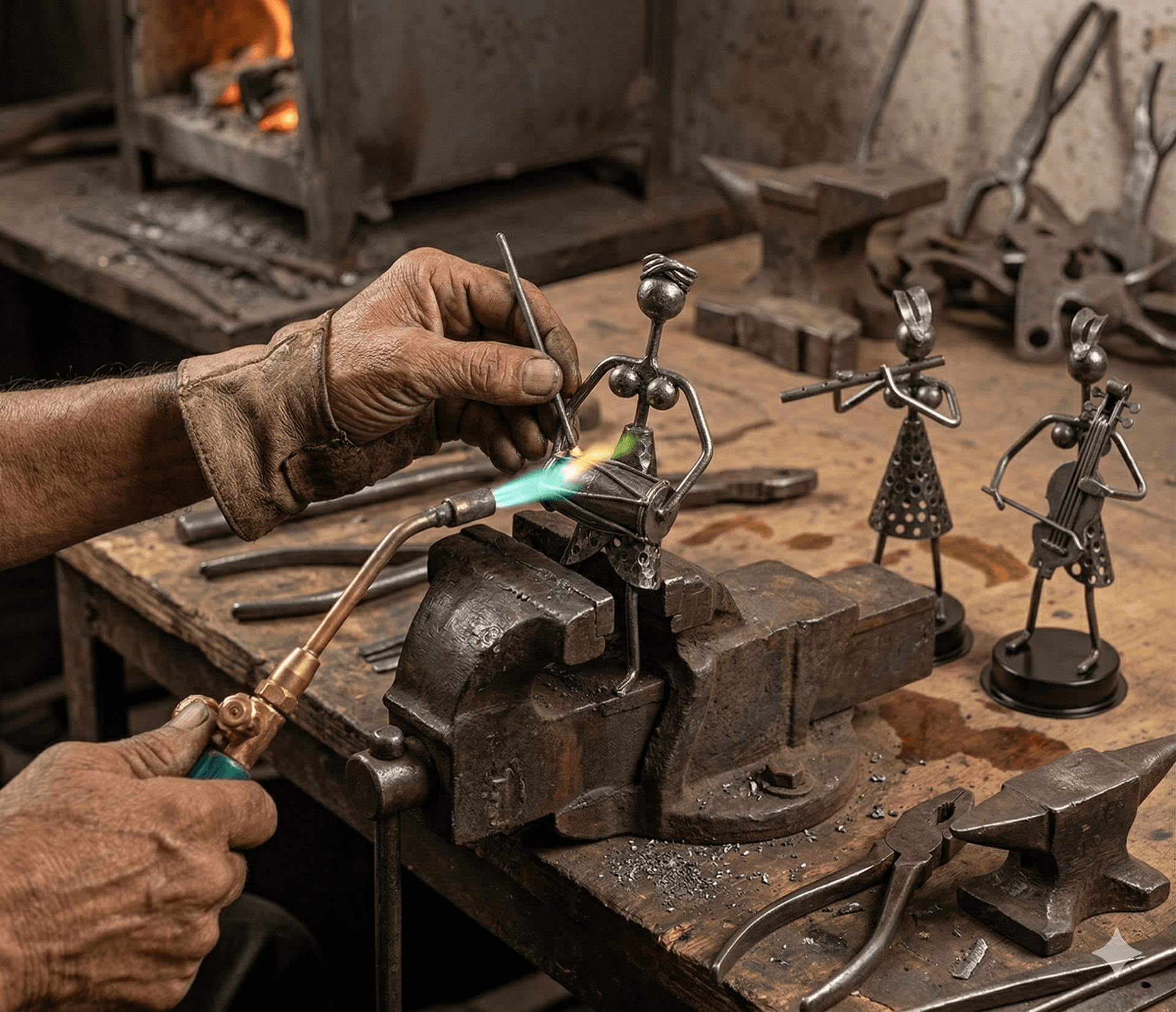 Wrought Iron Musician Figurines (Set or Individual) 4