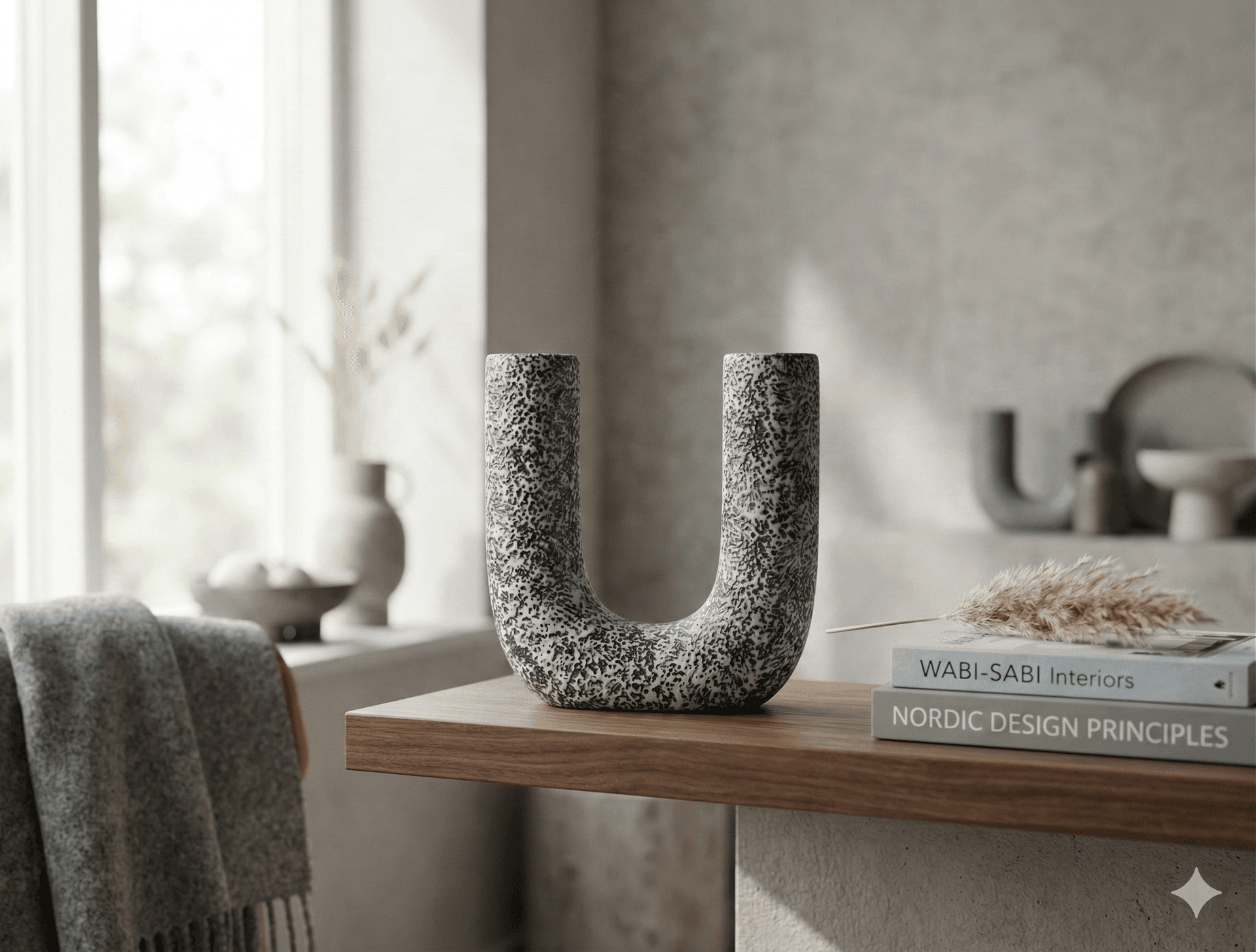 Abstract Textured U-Shape Nordic Vase 2