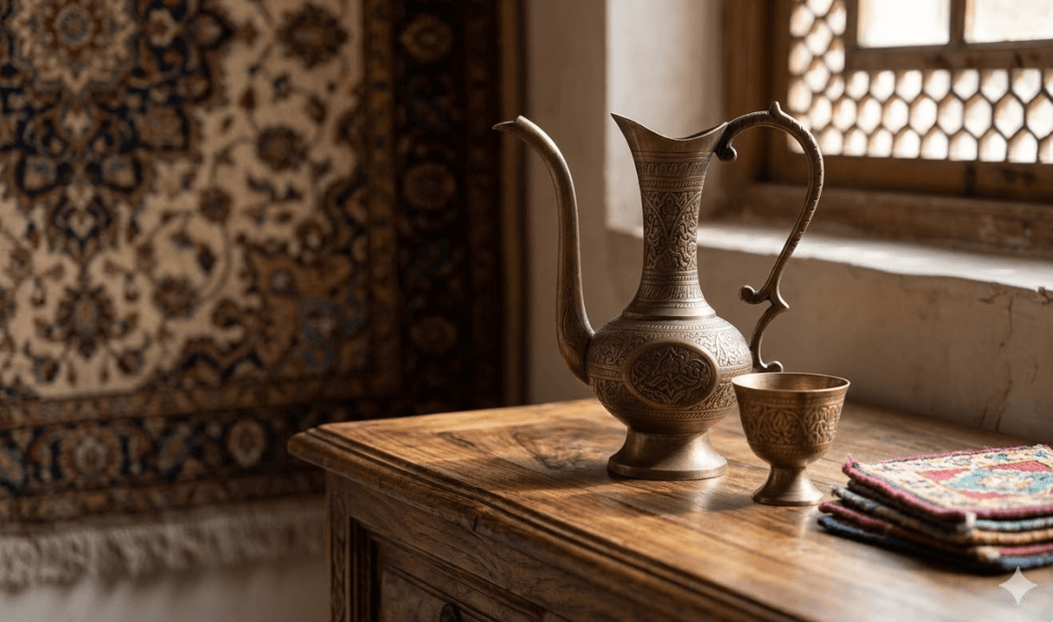 Engraved Brass Aftaba / Pitcher 2