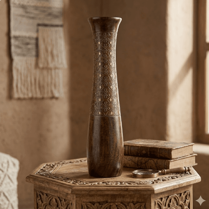 Floral Embossed Tapered Vase 2