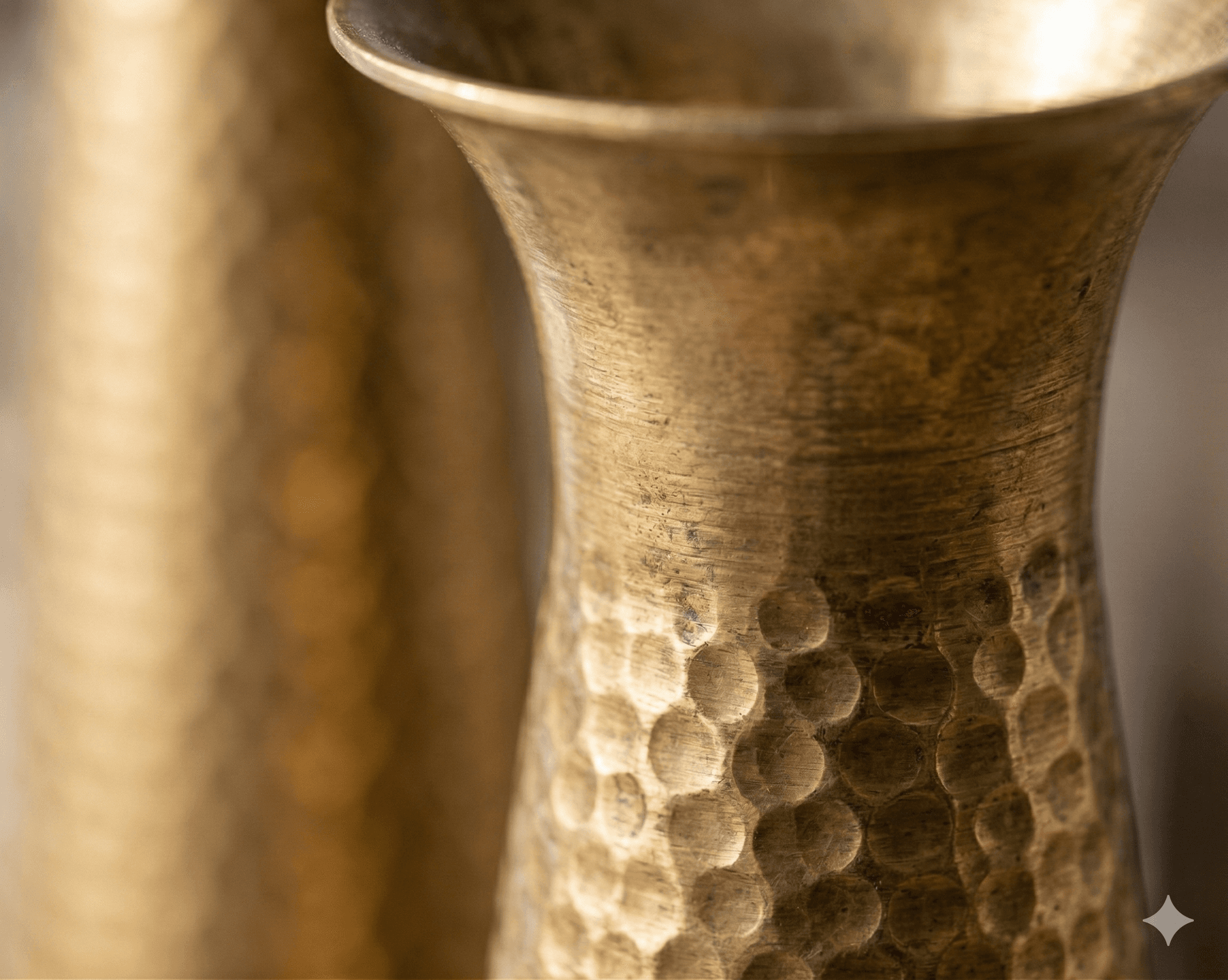 Hammered Texture Brass Trumpet Vases 3
