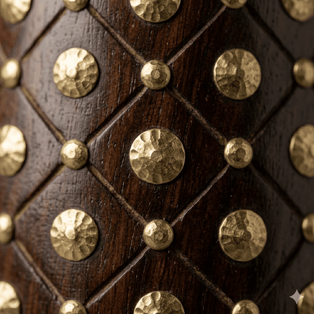 Imperial Brass-Studded Sheesham Floor Vase 3