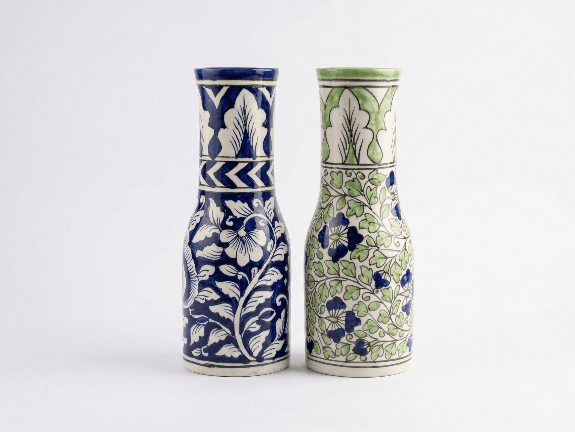 Modern Cylindrical Vases (Indigo Floral & Botanical) 1