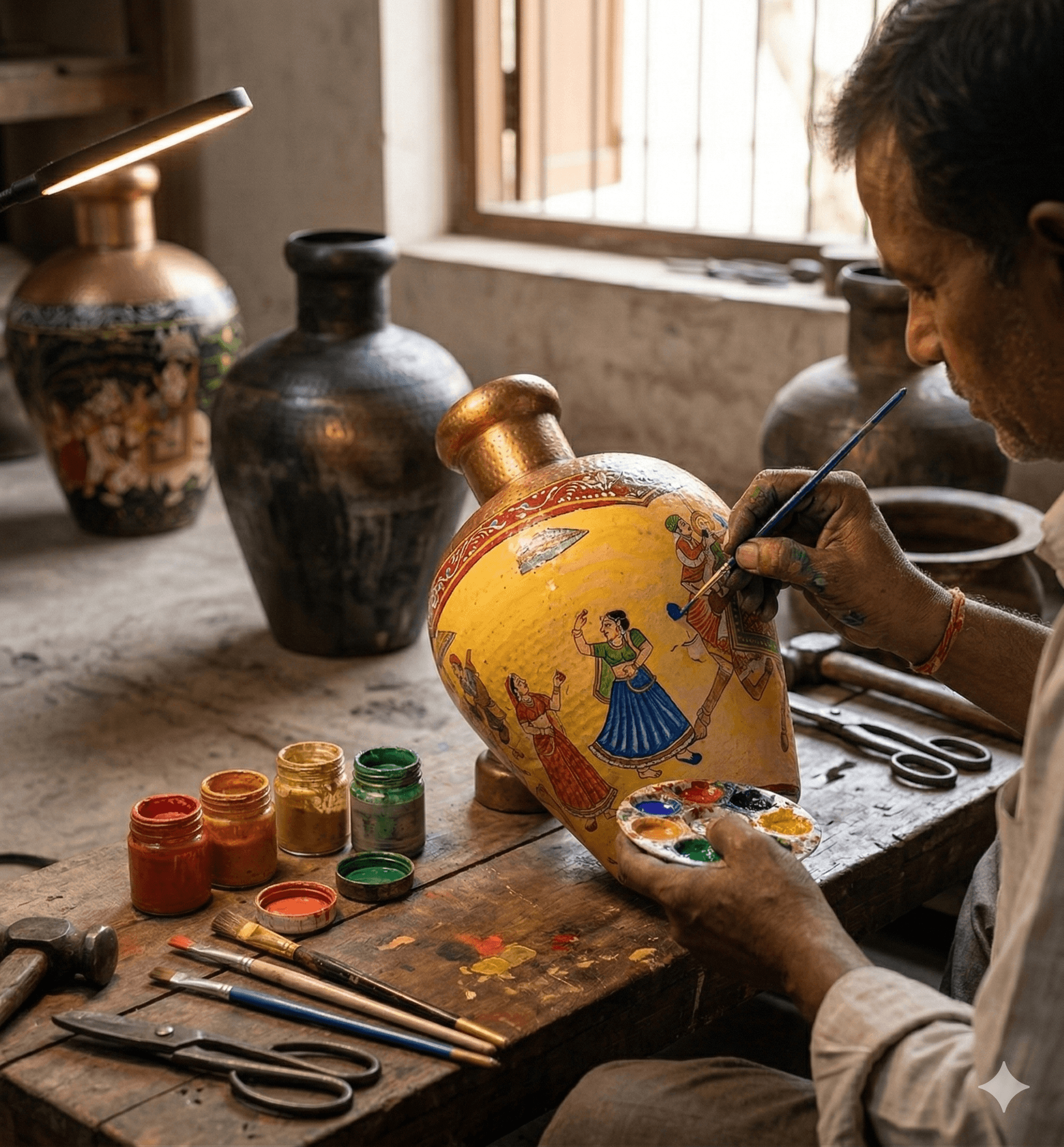 Narrative Metal Floor Vases 4