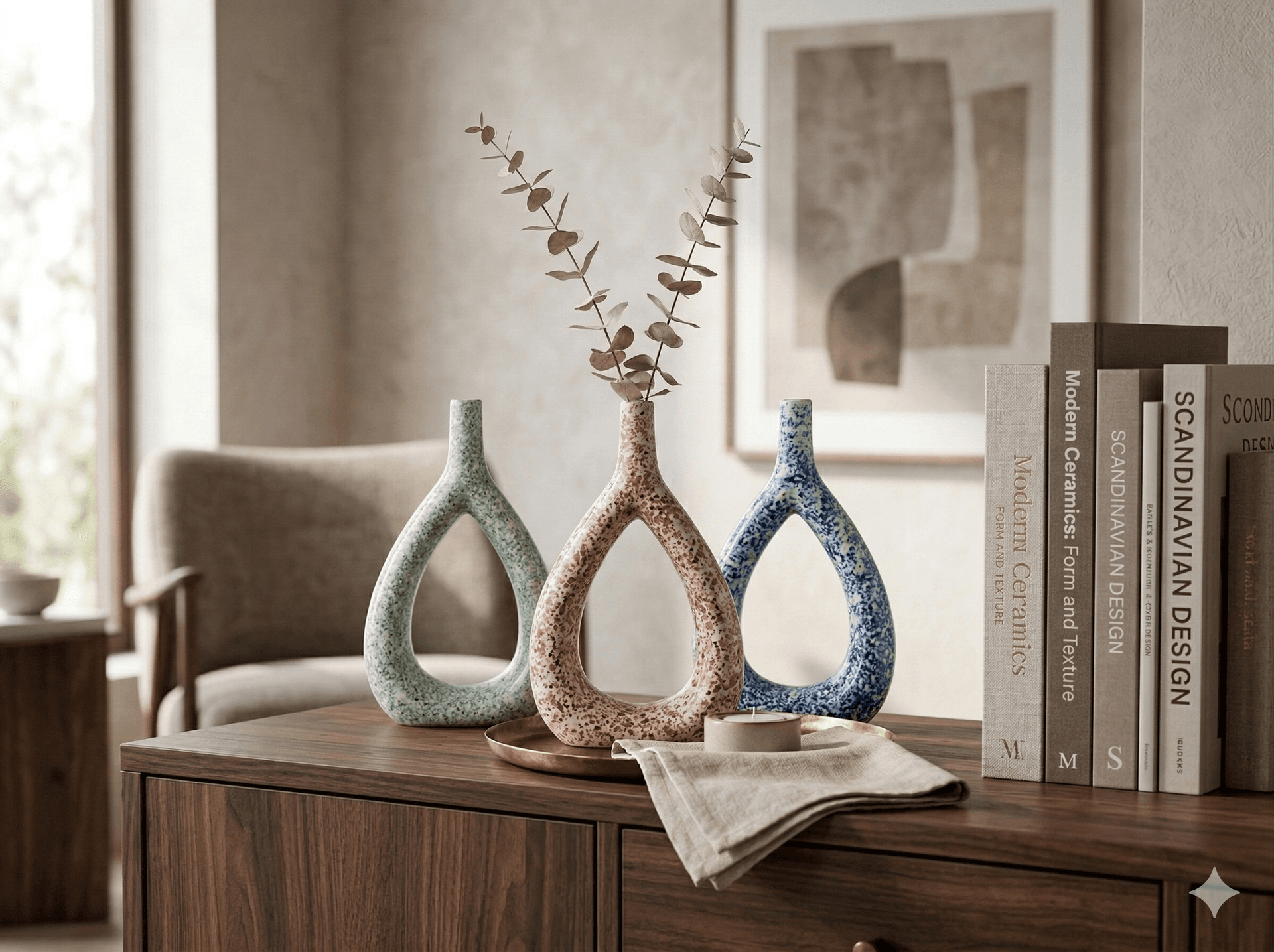 Textured Geometric Teardrop Vases (Speckled Green/Red/Blue) 2