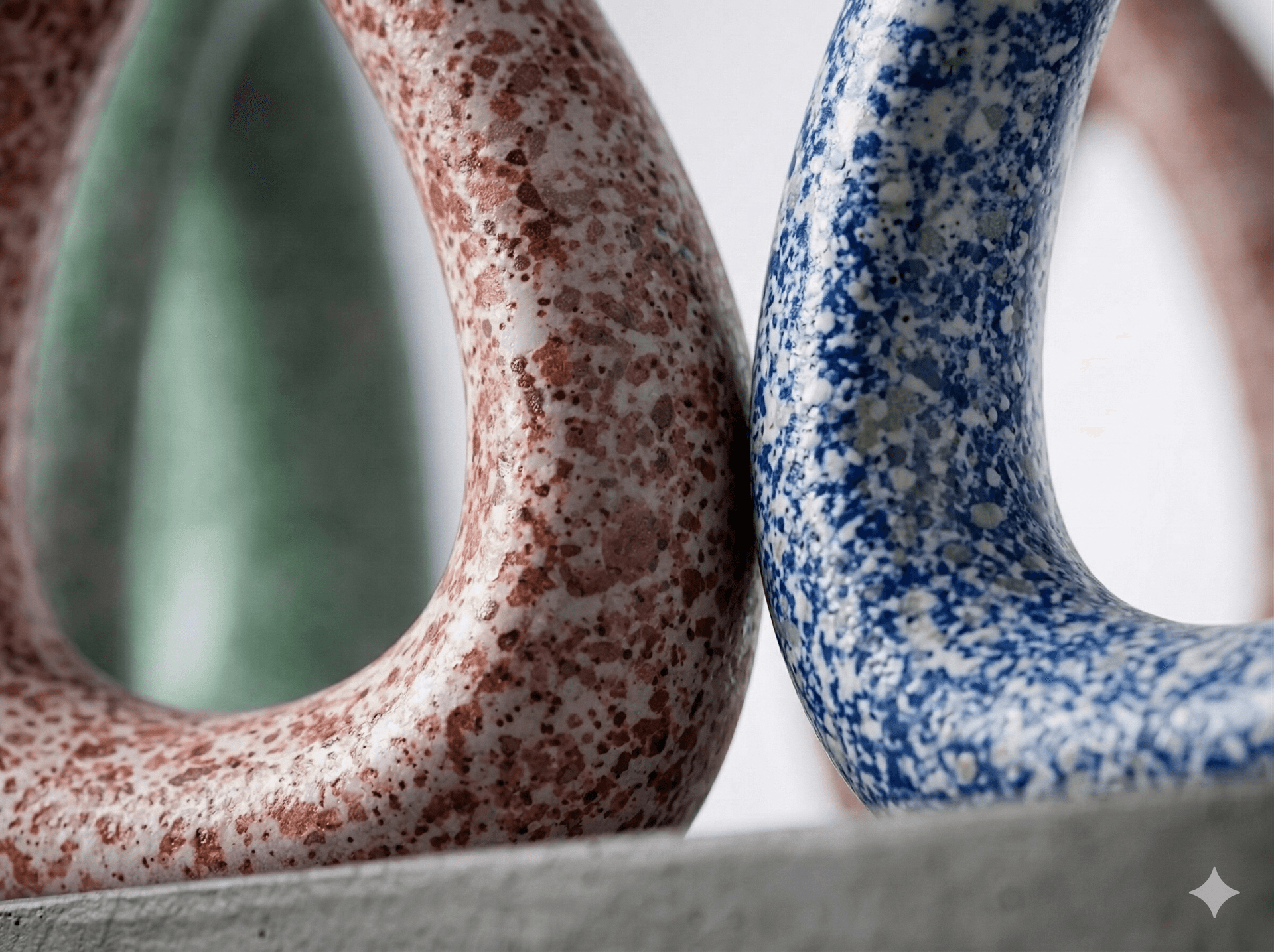 Textured Geometric Teardrop Vases (Speckled Green/Red/Blue) 3