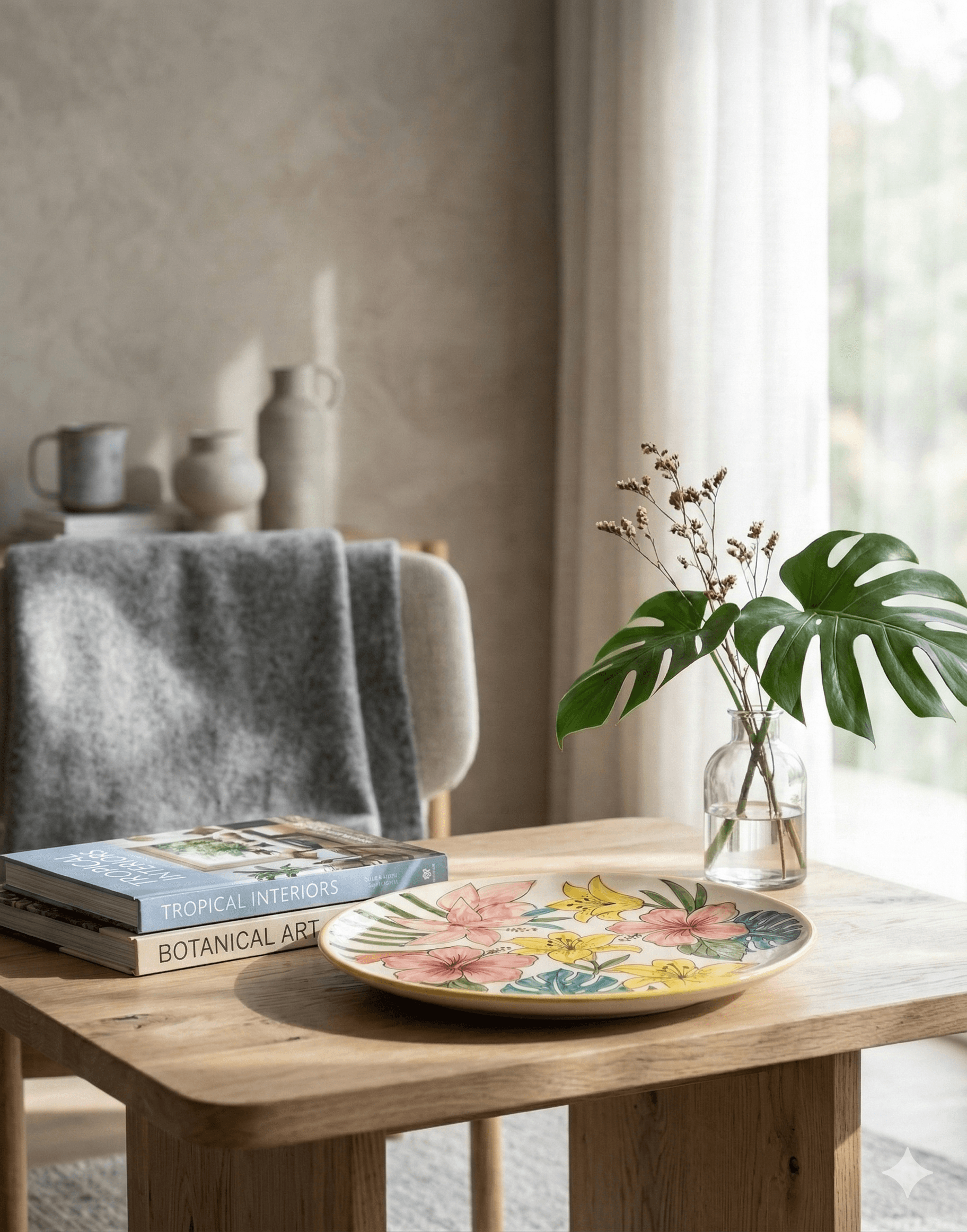 Botanical Pink Hibiscus Serving Plates 2