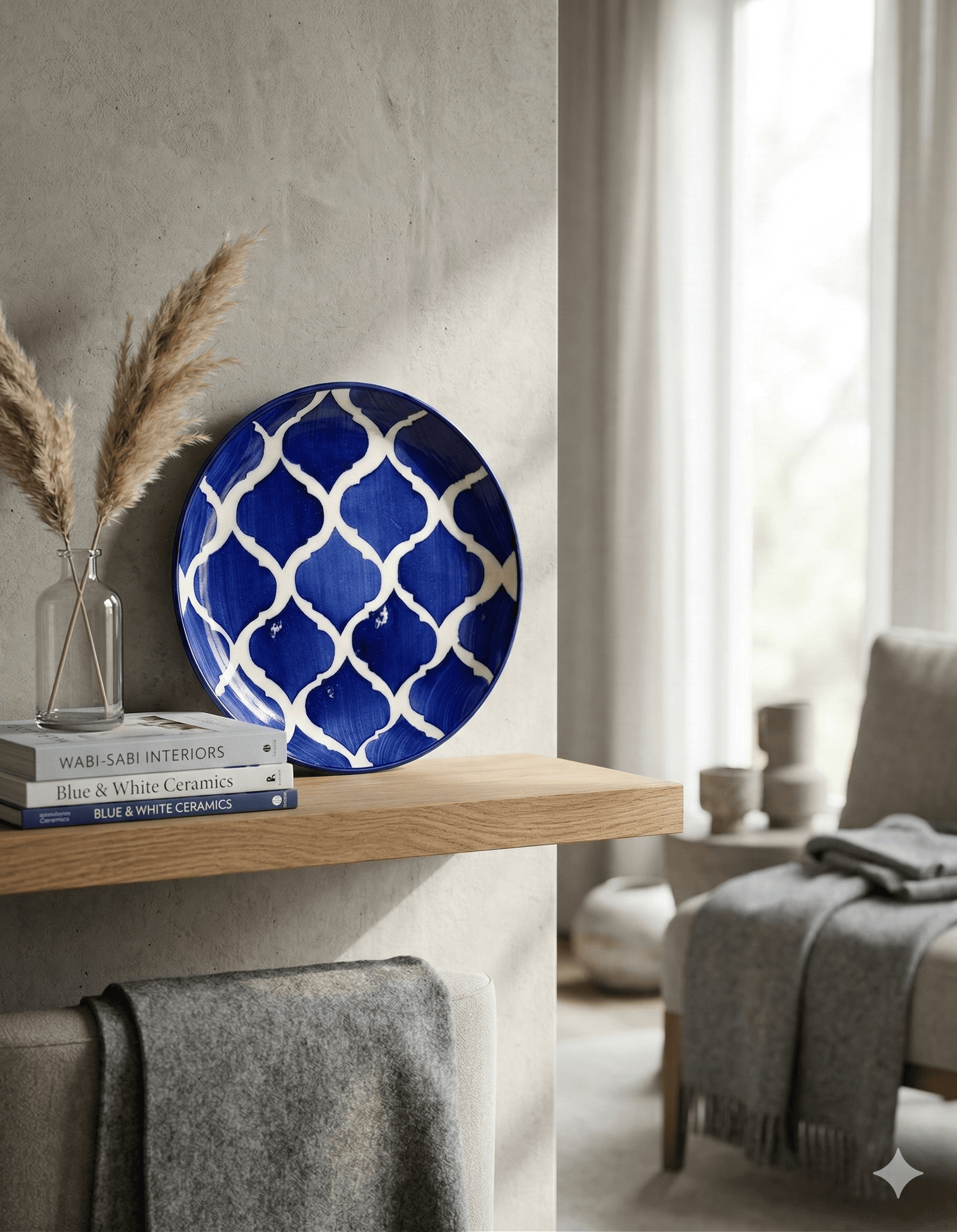 Classic Khurja-style Cobalt Blue Lattice Plate 2