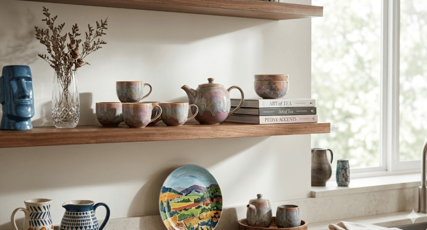 Pastel Floral 'Peony' Tea Set with Gold Accents 2