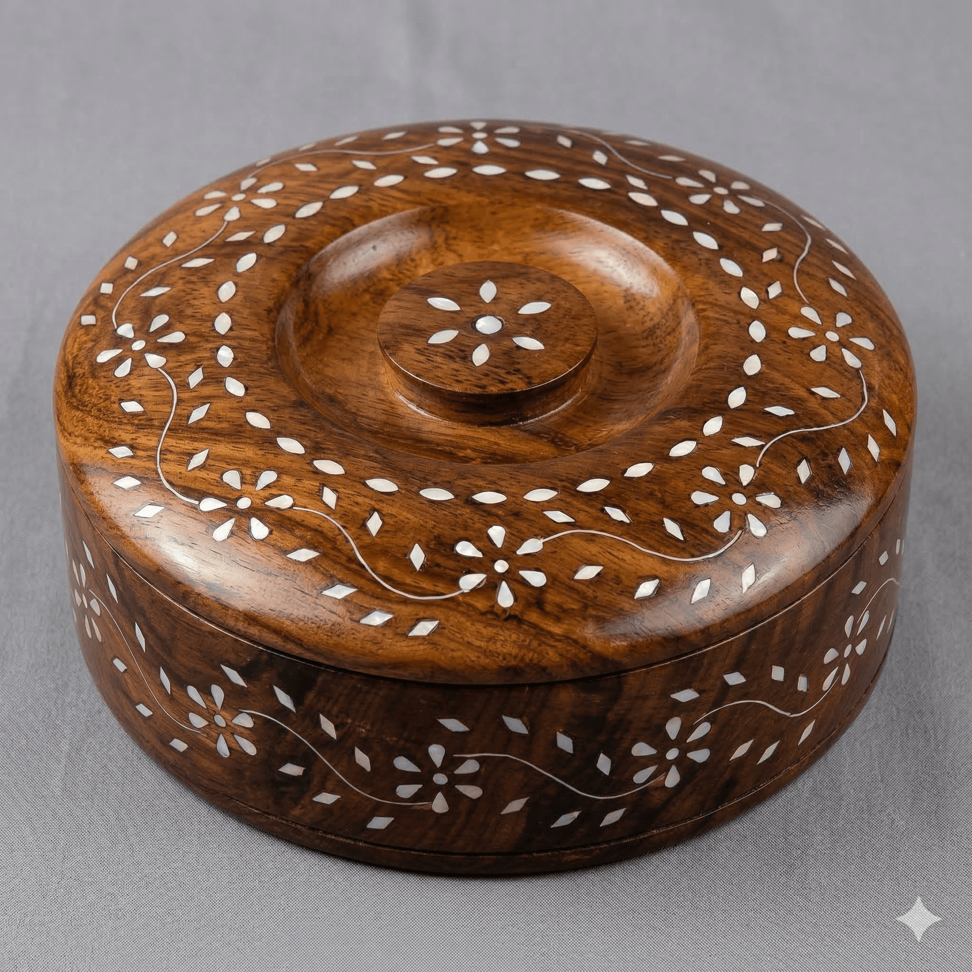 Royal Pachikari Inlay Wooden Bread Box (Floral Series)